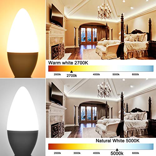 Comzler E12 Led Candelabra Bulb, 60 Watt Equivalent Ceiling Fan Light Bulbs, Daylight 5000K Led Chandelier Light Bulbs, Candle Bulb Small Base For Chandelier, Non Dimmable, Pack Of 8 #TOP5