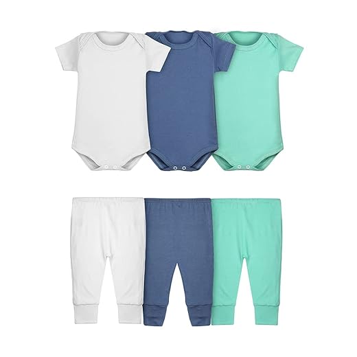 Body Bebê e Calça Mijão Kit 6 Peças Manga Curta Masculino