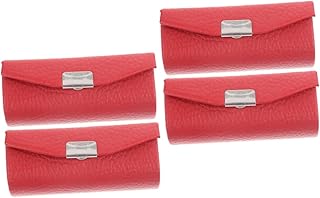 FOMIYES 4 Peças Caixa De Batom Bolsa De Batom Para Bolsa Porta Batom De Couro Bolsa De Batom De Couro Estojo De Batom De Couro Porta Batom Único Bolsa De Batom De Couro Bolsa Caixa