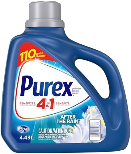 Purex Liquid Laundry Detergent, After the Rain, HEC, 110 Loads,4.43 l (Pack of 1)
