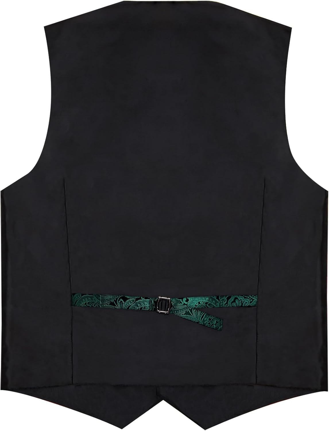 DiBanGu Mens Silk Vest and Tie Set 7PCS Paisley Suit Waistcoat and Necktie with Lapel Pin for Wedding Shawl Collar Dress Vest - Image 5