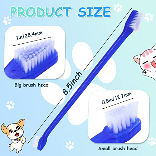 Image of Honeydak 80 Pcs Dog Toothbrush Bulk Dual Headed Dental Brushes Dogs Tooth Brushing Kit Long Handle Pet Tooth Brush for Puppy Large Small Cats and Most Pets Teeth Cleaning Dental Supplies(Dark Blue)