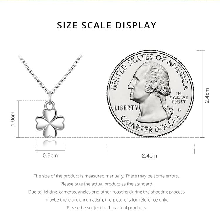 Collar de plata de ley de doble capa con diseño de trébol para mujer 7