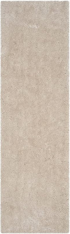 Image of Anti Skid Plain Shaggy Soft Fur Bedside Runner Rug, Carpet for Living Room, Carpet for Bedroom, Rugs for Living Room, Kitchen (Ivory Colour, 2 x 5, Microfiber)