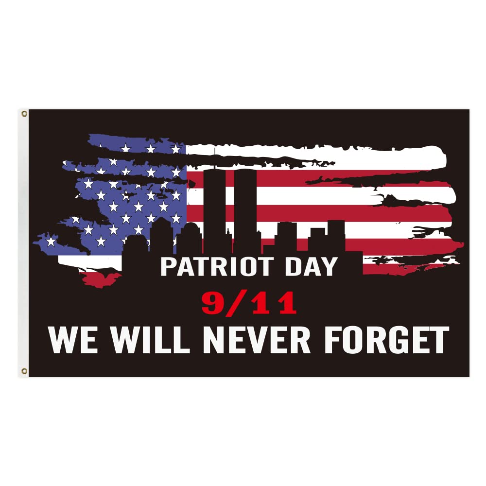 Photo 1 of 3 PACK RHSH 3x5 Ft Patriot Day 911 We Will Never Forget Flag Polyester Flag For Outdoor Decorations with Brass Grommets (A)