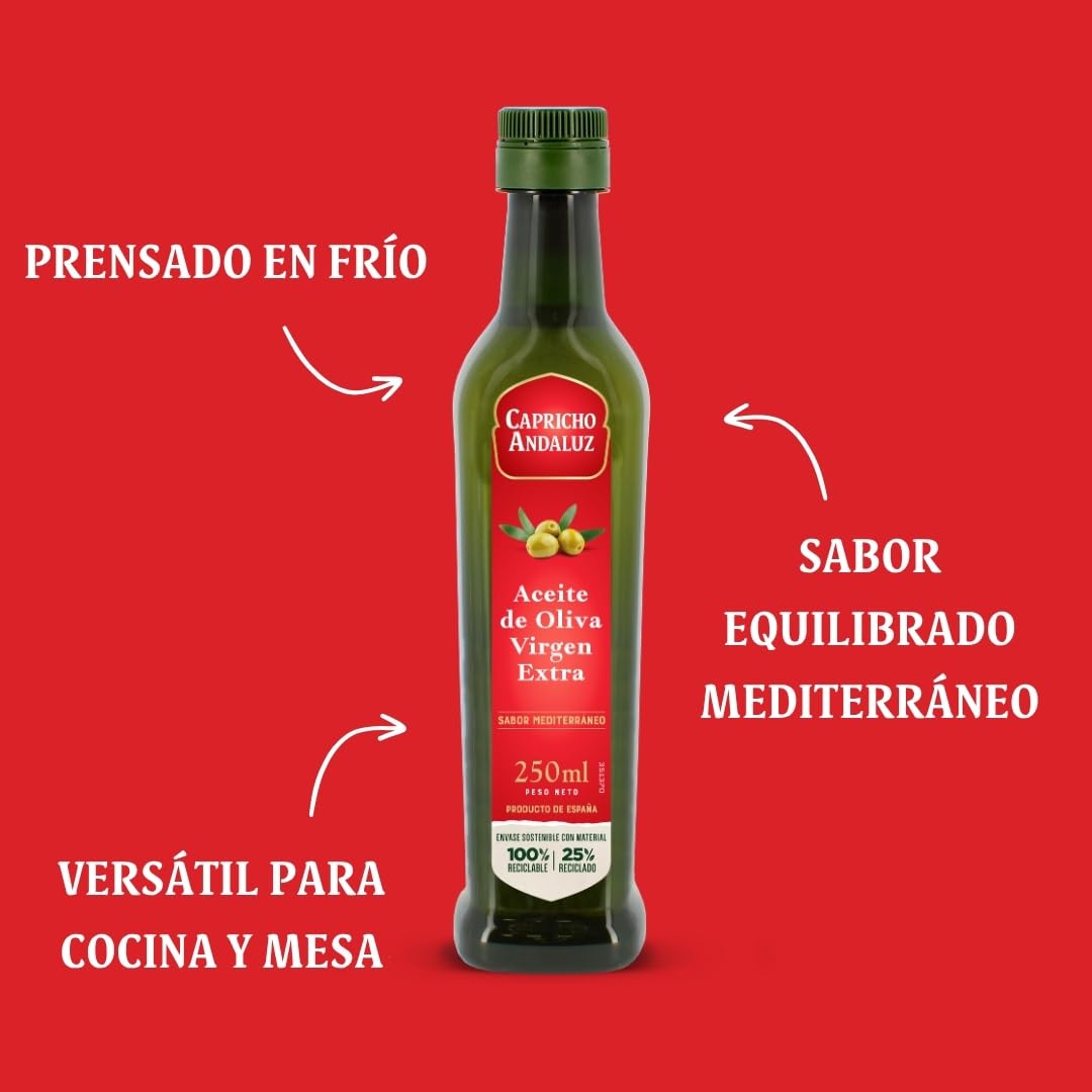 Aceite de Oliva Virgen Extra 250ml Capricho Andaluz Prensado en Frío Origen Español