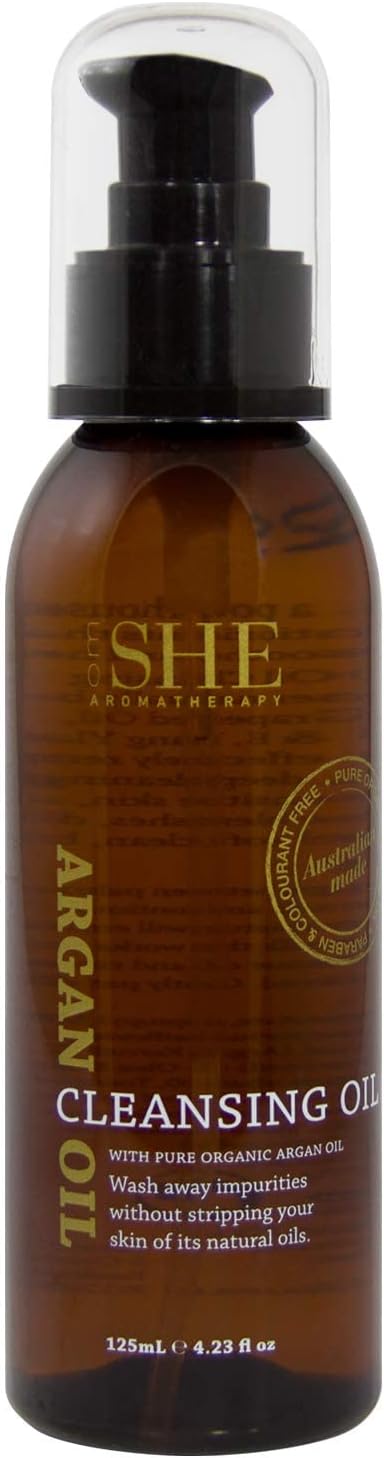 Om She Aromatherapy Argan Oil Cleansing Oil 4.23fl oz - Cleanse and Balance, Nourish and Hydrate. Australain Made.