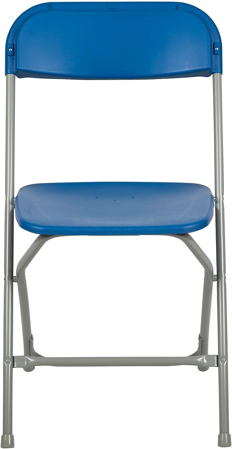 Flash Furniture Hercules Series Plastic Folding Chair - Blue - 650LB Weight Capacity Comfortable Event Chair - Lightweight Folding Chair