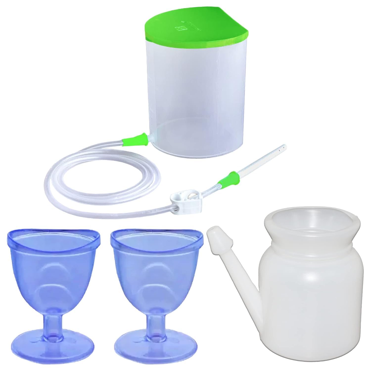 PVC Enema Kit for Home Use , 2 Eye Wash Cup and 1 Neti Pot Lota 500ml for Women and Men Combo Pack with Instruction User Manual-image-22