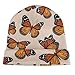Women's Fashion Beanie Cap Fashion Headwear Soft Warm Cuffed Knit Hat Tropical Orange Monarch Butterfly Winter Hats Skull Cap Gifts