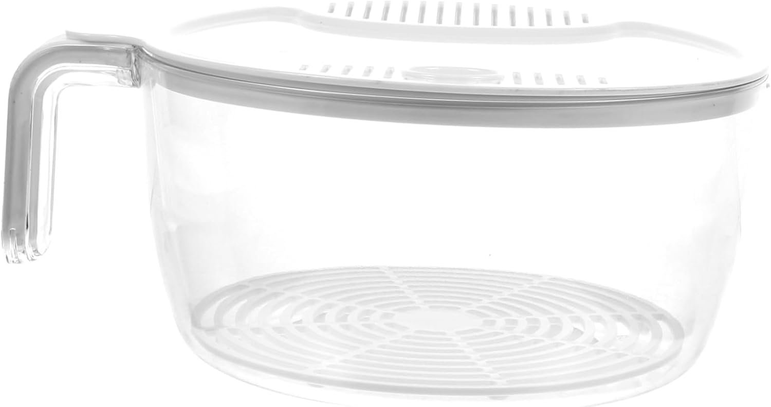 SECFOU Multifunctional Plastic Draining Basket for Washing Vegetables Fruits and Rice Easy to Use Space-saving Design for Kitchen Storage Elegant