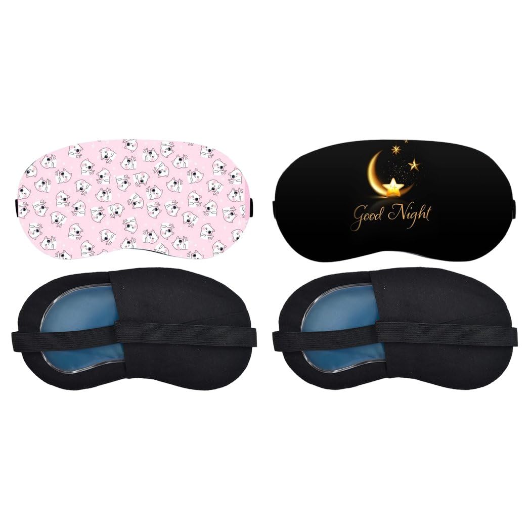 Aoxeria Pink Mini Unicorn Pattern, Golden Good Night Sleeping Mask Combo, Soft Comfortable Light-Blocking Eye Cover for Women, Men & Kids, Reusable Blindfold for Night Sleep, Nap, Travel (Pack of 2)-image-37