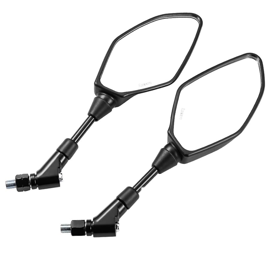 全フィン　ミラー　ロング　黒/左右 正ネジ10ミリ Amazon | KEMIMOTO バイク ミラー 汎用 左右セット 8MM 10MM 逆
