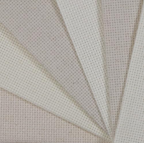 Image of KCS 4 /6 pc of 12 inch x 18 inch 30cmx45cm 16CT Counted Cotton Aida Cloth Cross Stitch Fabric (Cream+Oatmeal, 6 pc)