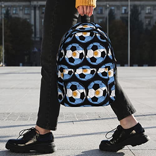 Soccer Argentina Flag Canvas Backpack 3D Printed Laptop Daypack Travel Rucksack Carrying Bag Tote Backpacks Fashion Lightweight Book Bags For Outdoor Daily 15.4In #TOP6