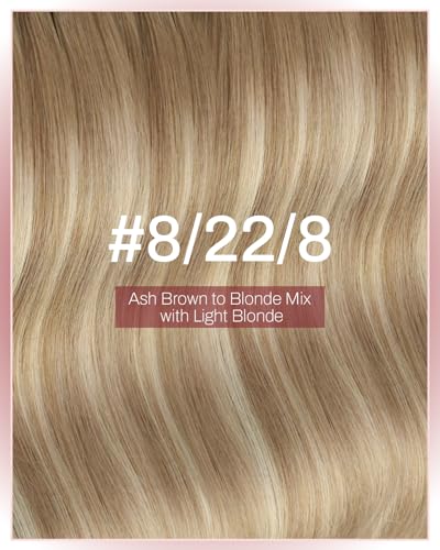 Image of Moresoo Weft Tape Extensions Human Hair Light Brown Blonde 20 Inch 75g 2Pcs | Skin weft tape in hair extensions, cut-to-size design for layered placement and a lived-in light brown blonde finish