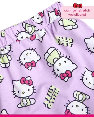 Image of Hello Kitty Girls Skort Set - 2 Piece Graphic Crewneck Top and Short Skort Cute Outfit Set (Sizes: 2T-12)