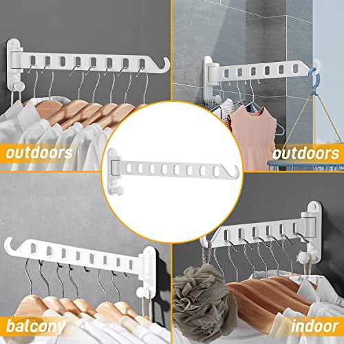 Lxoraziy Wall Mounted Clothes Hanger, Foldable Wall Clothes Airer, 180° Swivel Hanger, Wall Hook with Screw, for Laundry, Bathroom, Utility Room, Bedroom - Image 7