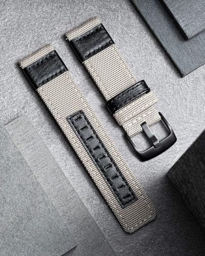 Bracelet de montre en toile 20mm agate interchangeable cuir véritable