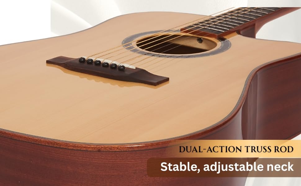 Image of Vault DA60CE 41-Inch Solid Spruce Top Electro-Acoustic Guitar with Dual EQ Pickup and Armrest - Natural