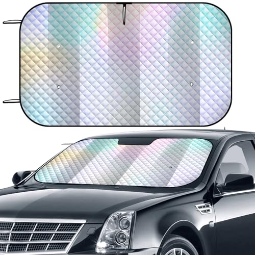 Car Windshield Sun Shade, Folding Car Shades for Front Windows UV Rays Sun Visor Shade with Sucker, Keeps Your Vehicle Cool