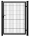 Produktbild Gartentor Gartenpforte Doppelstab in Schwaz (RAL 9005) komplett (100x180cm)