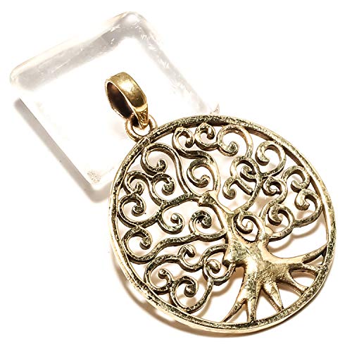 Pendentif arbre de vie fait main en laiton doré pour éviter les bijoux ternes