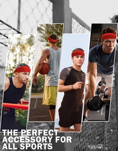 Image of Headbands for Men & Women, Sweat Headband Non-Slip Sweatband Sports Running Cycling Yoga Basketball Workout Football Training