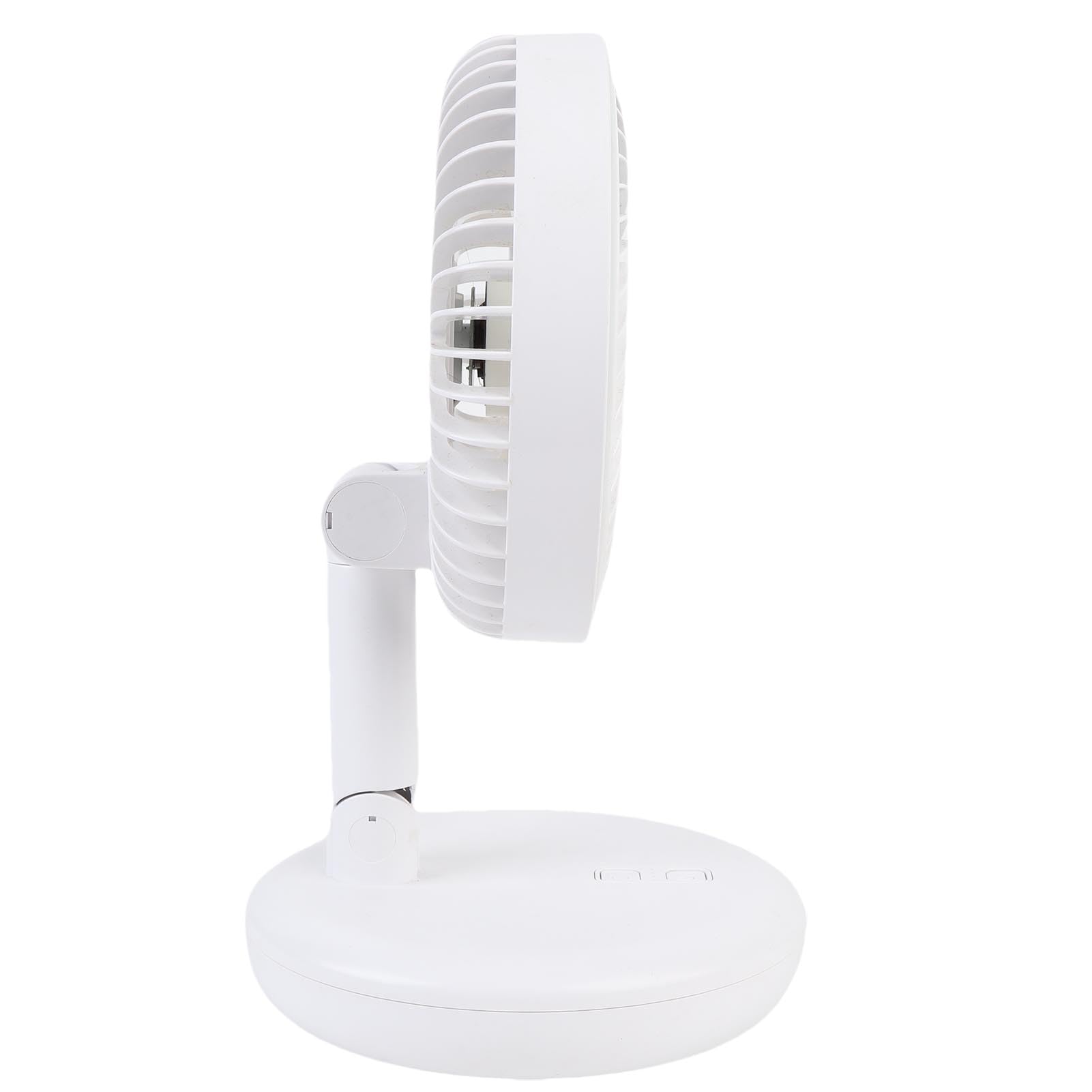 Ventilatore da tavolo portatile pieghevole Batteria ricaricabile a lunga durata Ventilatore da tavolo oscillante silenzioso con timer a luce LED rotondo remoto per viaggi in
