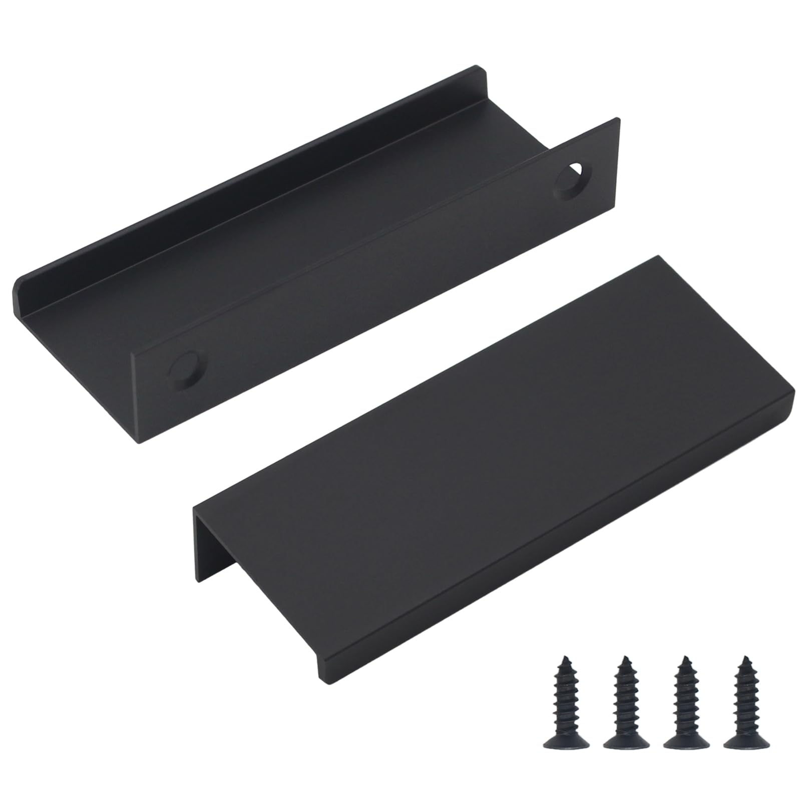 Black Cabinet Handles - 30 Pack Finger Pulls -9