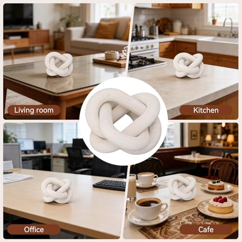 Chaîne décorative en bois blanc pour table basse et étagère de salon - 7