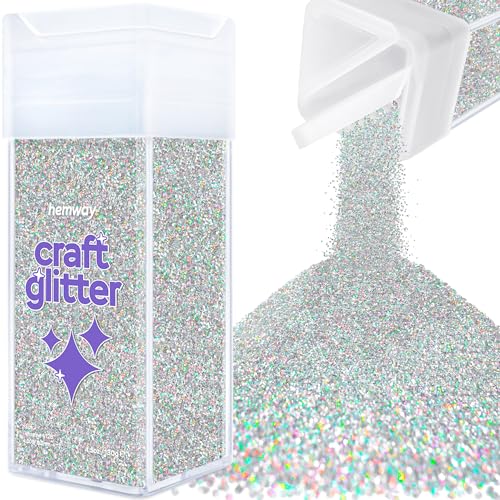 Image of Hemway Craft Glitter Shaker Silver Holographic 130g Ultrafine