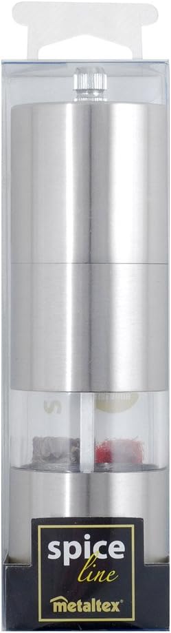 Metaltex 6.29" Spice Mill with Ceramic Grinder Of Acrylic/Stainless Steel, Transparent/Silver