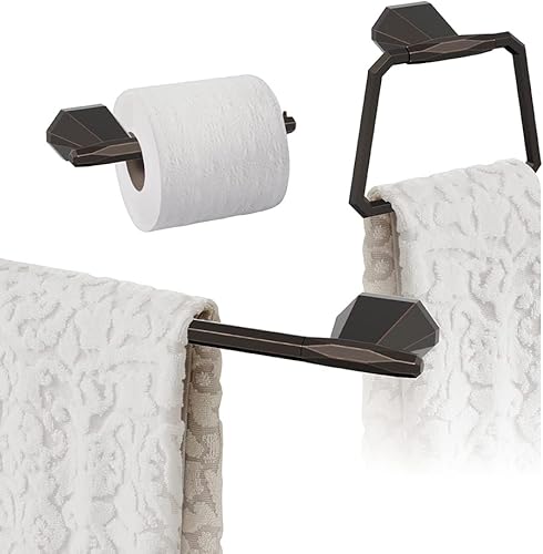 Vista 128 de Amerock BH36043CZ Toallero de bronce champán Toallero de 18 pulgadas (17.992 in) San Vicente Toallero de baño Accesorios de baño