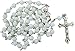 1 X White Glass Beads Rosary, 6mm Beads, Great for Women or Girls. Perfect for First Communion, Rcia or Confirmation. by CB