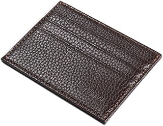 محفظة جلد ناعمة وبحجم مناسب للرجال مع حامل بطاقات الائتمان مزودة بـ6 فتحات للبطاقات وتتميز بتصميم بسيط QB52-2 لون بني