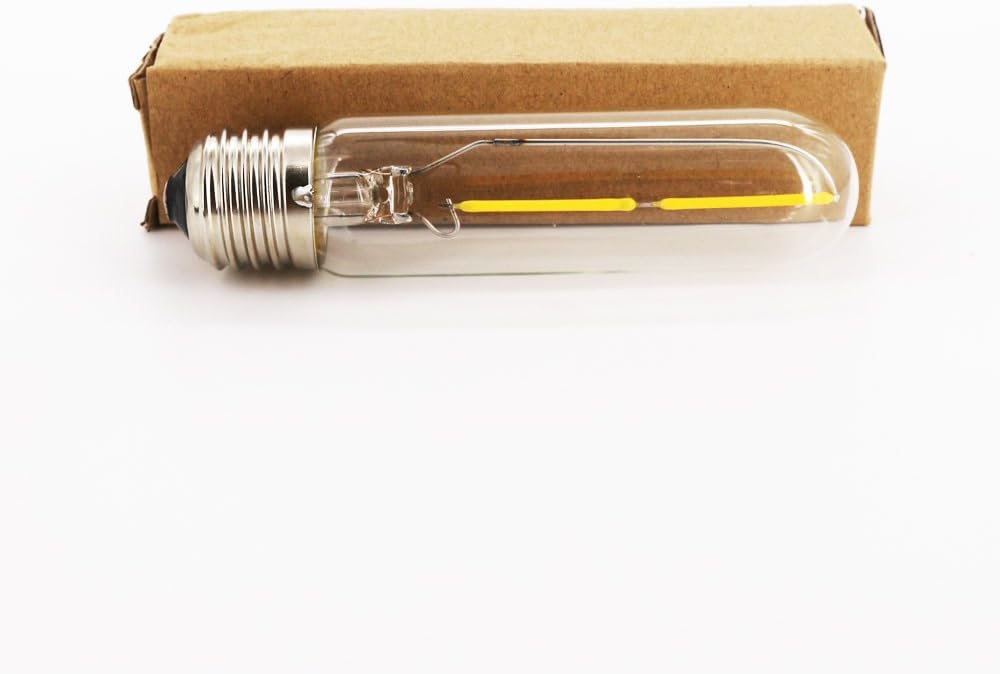 3PACK LED Filament Bulb Tubular Light Bulb T10 2W, Dimmable, E26 Base, Warm White 2700K, 20W Incandescent Bulb Equivalent, LED Edison Bulb (2 Watt (Style 2))