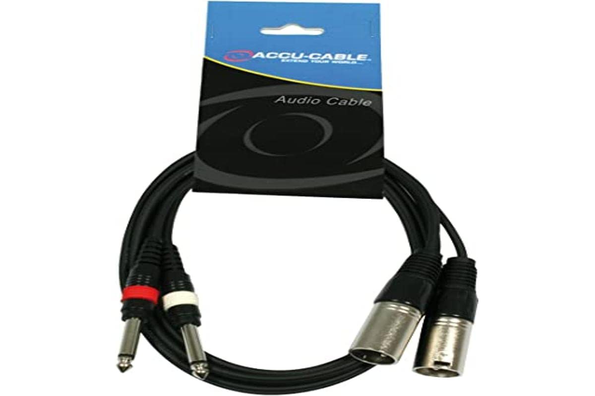 Accu Cable AC-2XM-2J6M/5 - Cable de audio (2 conectores XLR macho a 2 conectores jack mono 6,3 mm)