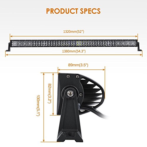 image for Auxbeam LED Light Bar 52 Inch 300W Off-Road Driving Lights Spot Flood 