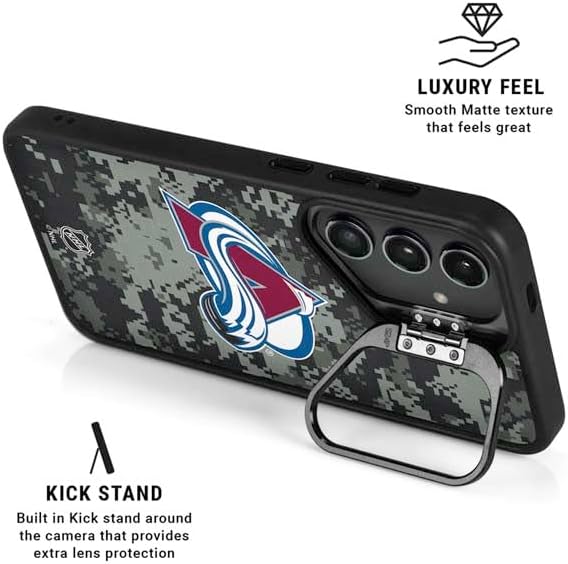 Skinit Kickstand Phone Case Compatible with Galaxy S25 Plus - Officially Licensed NHL Colorado Avalanche Camo Design