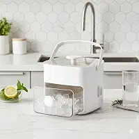 Forma de Gelo 2 em 1 com Dispenser – Caixa Gaveta Compacta e Prática