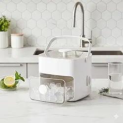 Forma de Gelo 2 em 1 com Dispenser – Caixa Gaveta Compacta e Prática