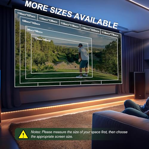 Image of Golf Simulator Impact Screen for Training Indoor /Outdoor, 3D Air Mesh Golf Impact Screen, Ultra Clear Projector Screen for Home with Grommet Holes, 8 Size Options