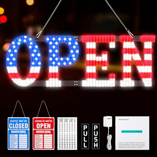 Panneau ouvert pour entreprise en aluminium pour vitrines sombres