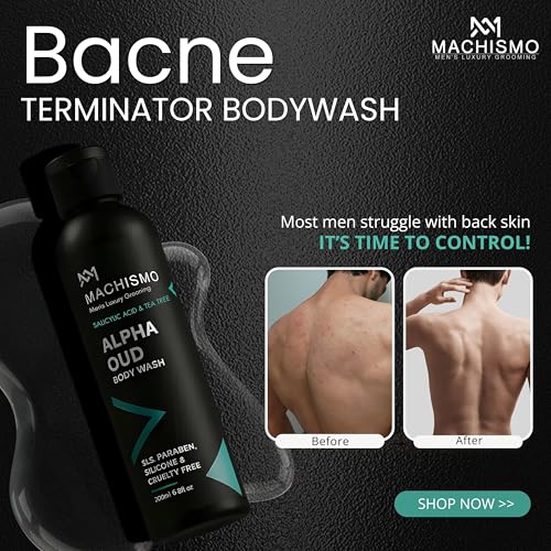 Image of Machismo's Bacne Terminator Body Wash for Men | Back Acne Treatment | 12-Hour Moisturizing | All Skin Types | Clear Skin | Deep Cleansing