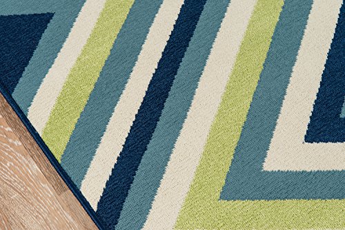 Momeni Rugs , Baja Collection Contemporary Indoor & Outdoor Area Rug, Easy To Clean, Uv Protected & Fade Resistant, 3'11" X 5'7", Multicolor #TOP3
