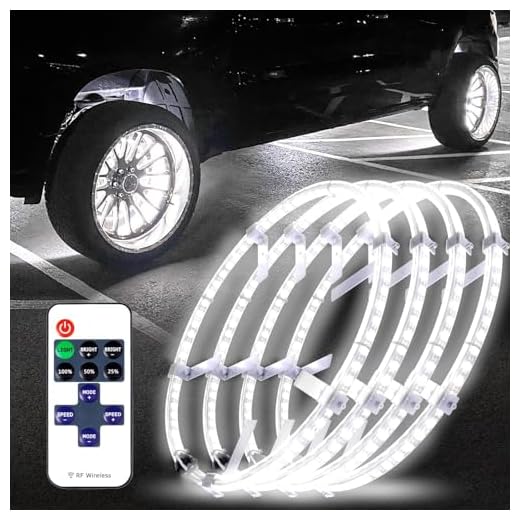 Beatto 17 inch Bright White Double Row Wheel Lights, Pure White and Remote ControlWheel Ring Light for Car, Truck, Pickup, Vehical Offroad