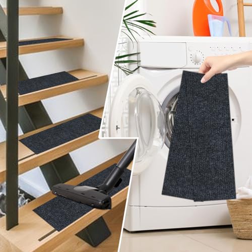 Yskzyz 01-DARK GRAY 10 Pack Stair Treads For Wooden Steps Anti Slip Staircase Carpets Protector With Self Adhesive Indoor Outdoor Stair Rugs thumb #2