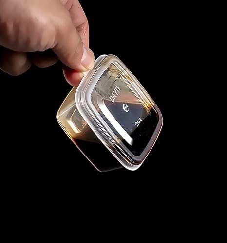 Miniatura 10 de Vasos de plástico para soufflé, desechables transparentes a prueba de fugas con tapa con bisagras, se utilizan para varias salsas, muestras de