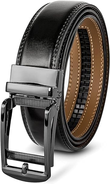 Men's Belt, No Holes, Large Size, Auto Lock Type, Genuine Leather, Stepless Adjustment, Business, Casual, Suit Belt, Men, Father's Day, Anniversary, Birthday Gift, Celebration, Job Promotion